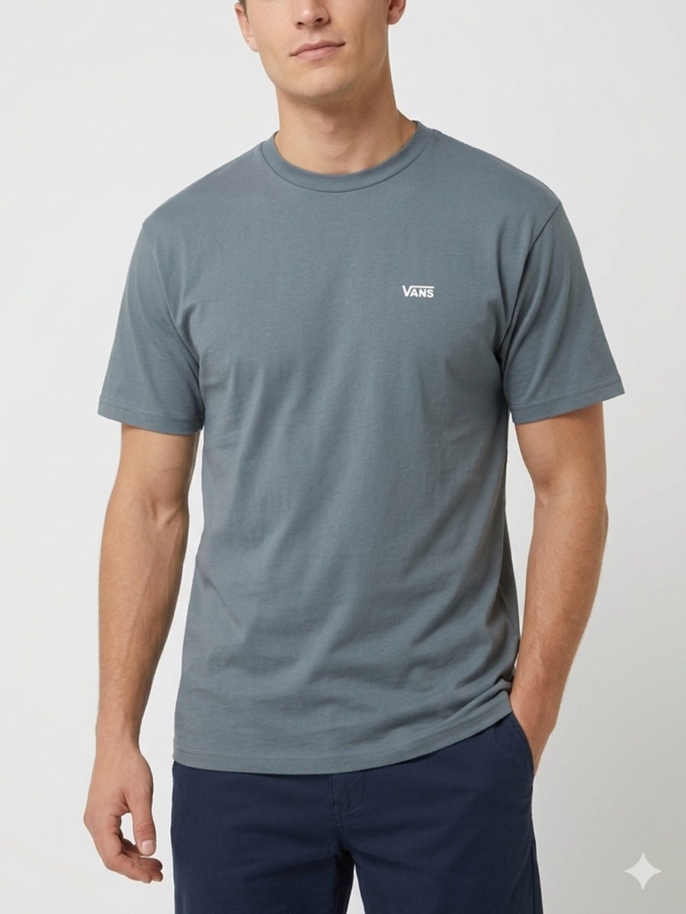 Vans Men's Classic Logo T-Shirt in Slate Gray Vans Off The WallSize Medium